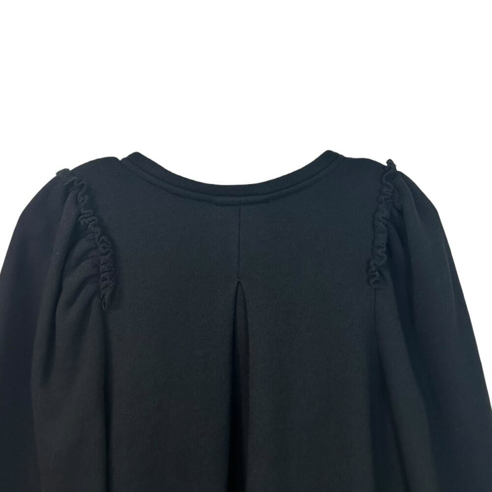 Goop G. Label Womens 'Torres' Puff-Sleeve Ruffle Sweatshirt Pullover Black Small - Picture 10 of 13